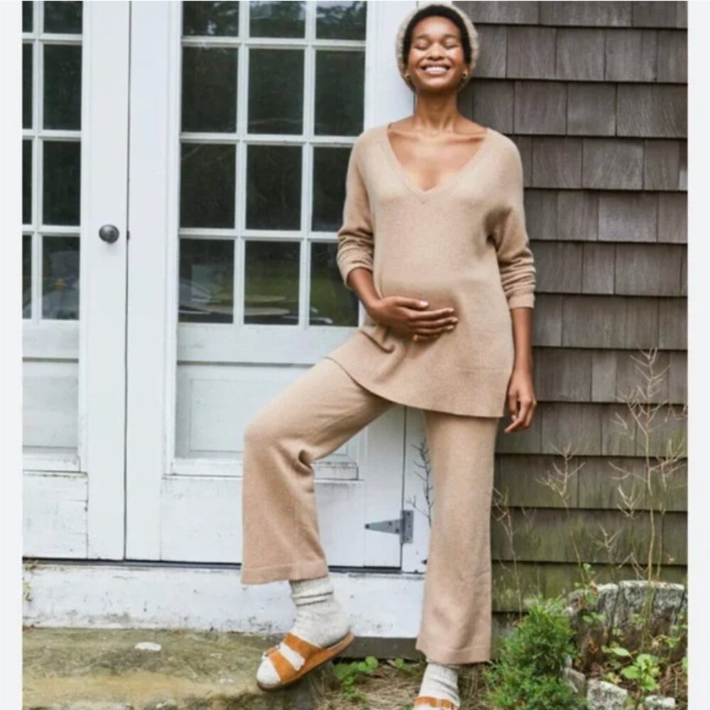 HATCH camel tan 100% wool knit The Asten pants | Hatch size 0